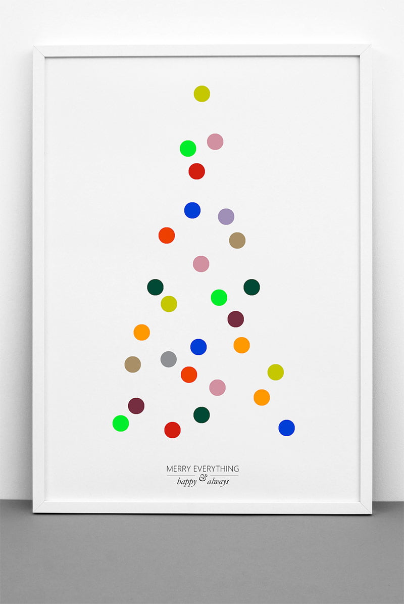One Two Tree coloured print close up One Two Tree coloured print close up