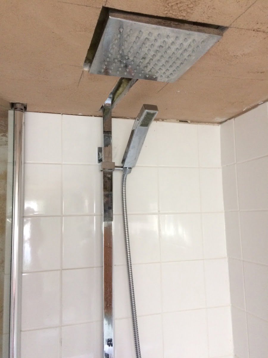 A before shot of the shower head