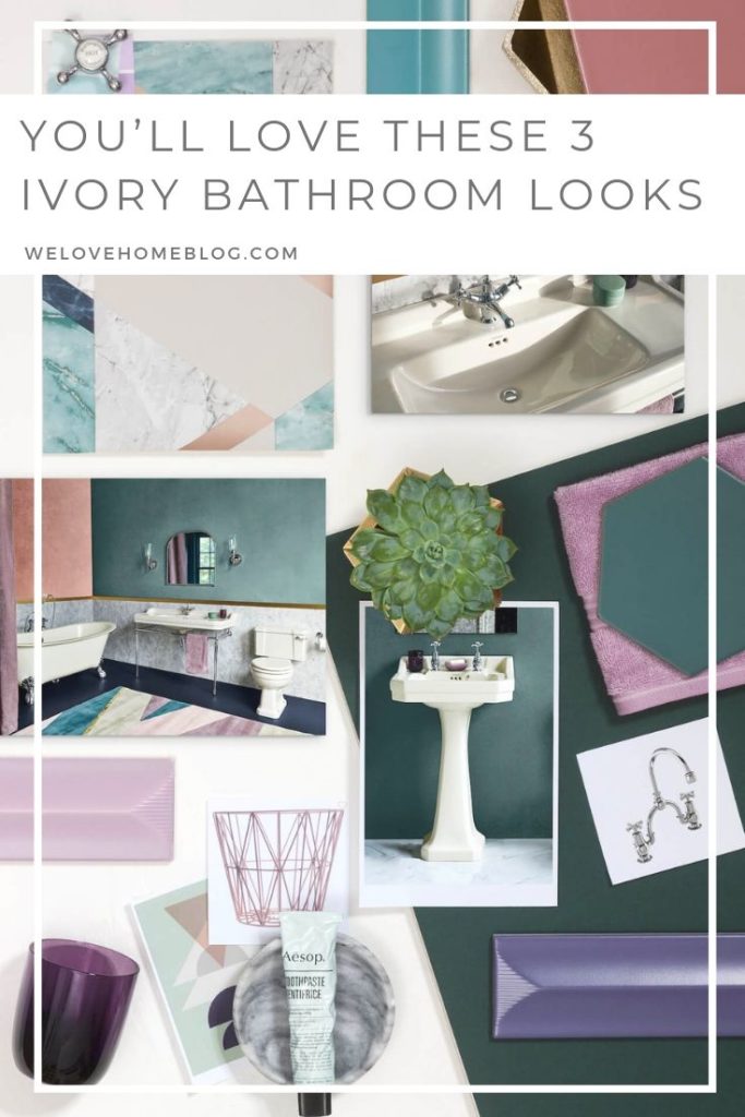 Looking for bathroom inspiration? Interior Stylist Maxine Brady shares 3 modern ivory bathroom looks that you can try out in your home.