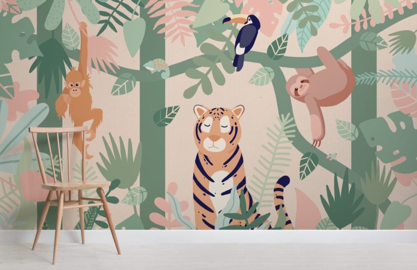 jungle mural for kids rooms 