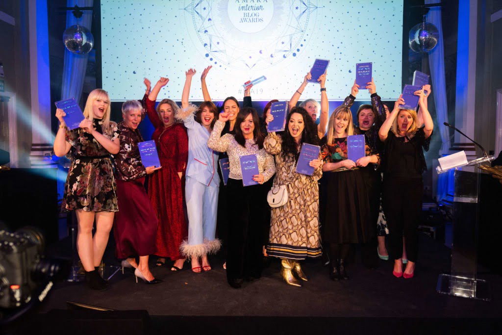 Maxine Brady from We Love Home wins Best interior Lifestyle Blog award at the Amara 2019 Blogging awards in London