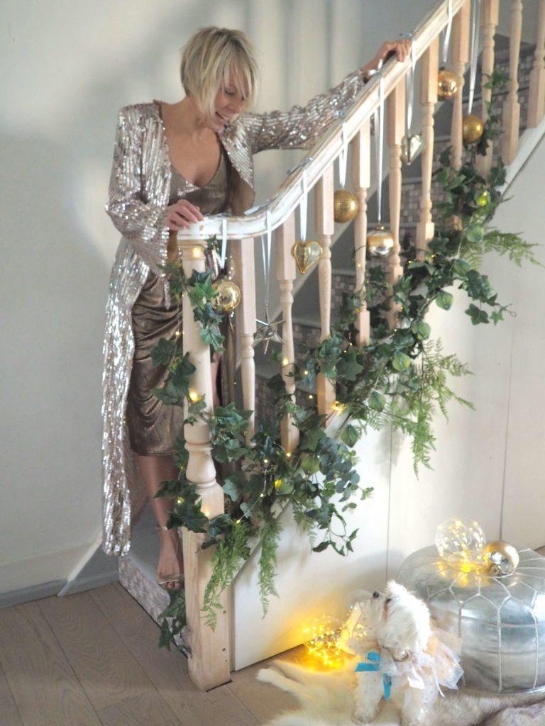 How to give your stairs (and hallway) a festive makeover using beautiful decorations with style tips from award winning interior stylist Maxine Brady