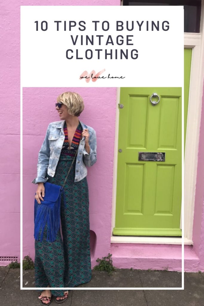 Top 10 tips on how buy vintage clothing that really suits you whatever your size or age by award winning lifestyle blogger Maxine Brady from We Love Home